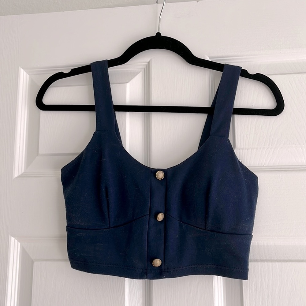 Blue Sailor Crop Top